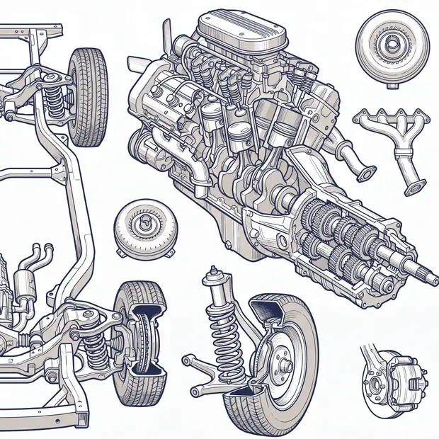 Engine, transmission and chassis assemblies